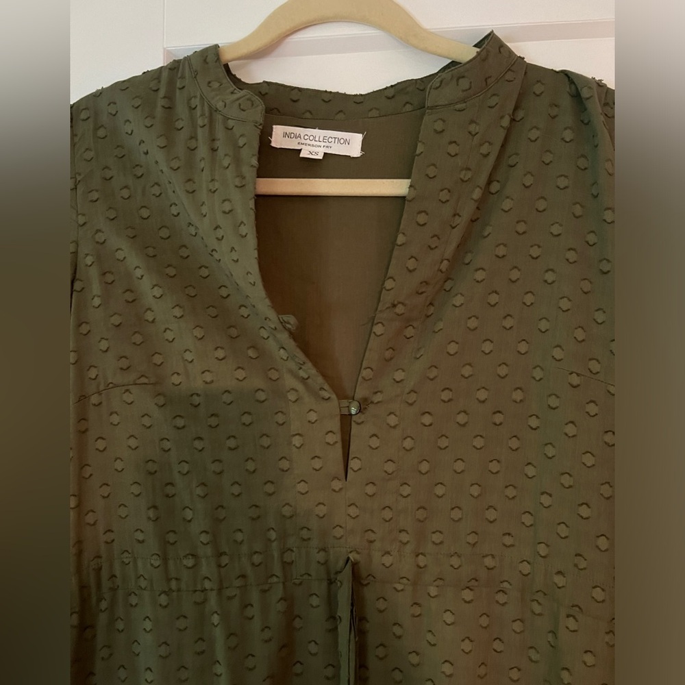 Frances Dress 3 - Moss Swiss Dot Organic
